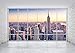Produktbild wandmotiv24 Fototapete New York NYC, XL 350 x 245 cm - 7 Teile, Wanddeko, Wandbild, Wandtapete, Ausblick, Fenster, Skyline M1133