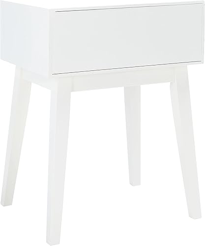 Miniatura 10 de SAFAVIEH Home Collection Nilo - Mesita de noche con 1 cajón, color blanco y natural Blanco/Natural,Negro y