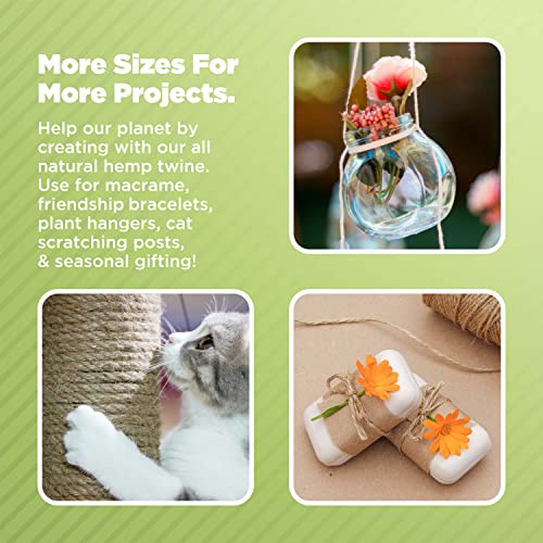 Bean Products Hemp Twine - High Tensile Strength And Durable - Made With 100% Hemp - Perfect For Jewelry, Arts & Crafts, Decoration, Cooking - 1Mm Waxed, 300G/700 Ft. - 20 Lb. Test Strength - Natural #TOP3