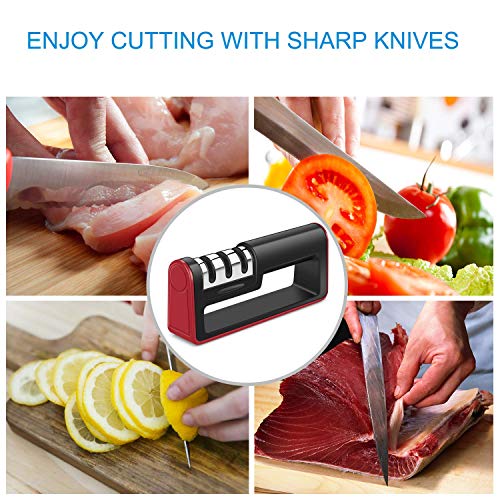 Kitchen Knife Sharpener - 3-Stage Knife Sharpening Tool Helps Repair, Restore and Polish Blades - Thumbnail 3