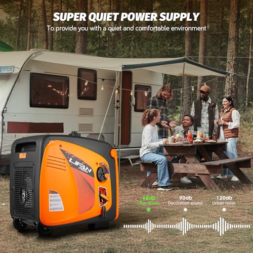Image of LIFAN 4800W Portable Inverter Generator with Remote Electric Start, Super Quiet Gas Powered Engine, 30A RV Ready Outlet & CO-Minder Sensor, EPA Compliant for Camping, Travel Trailers & Home Backup