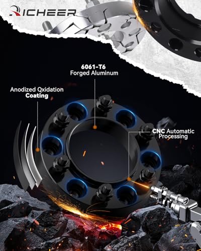 Image of Richeer 1.25 inch 6x5.5 Hub Centric Wheel Spacers for 1995-2023 Tacoma