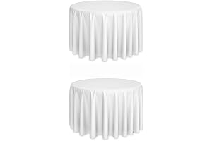 White Round Tablecloths Set - Perfect Small Round Dining Table for Two