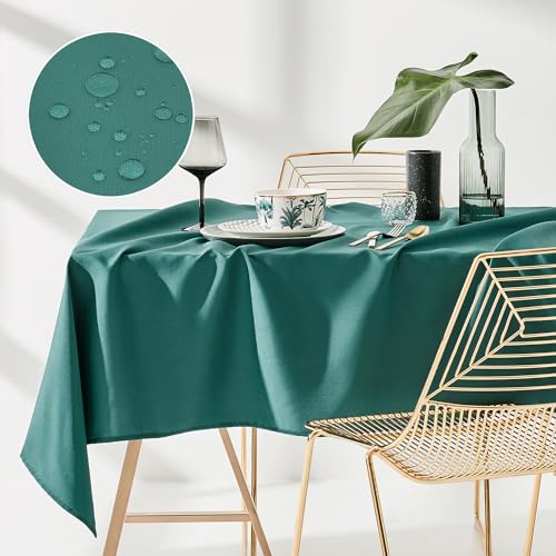 room99 Aura Nappe de Table 140 x 220 cm Imperméable Rectangulaire Facile d'entretien Lavable Anti Tache Protection Décoration de Banquet Toute l'année Vert...