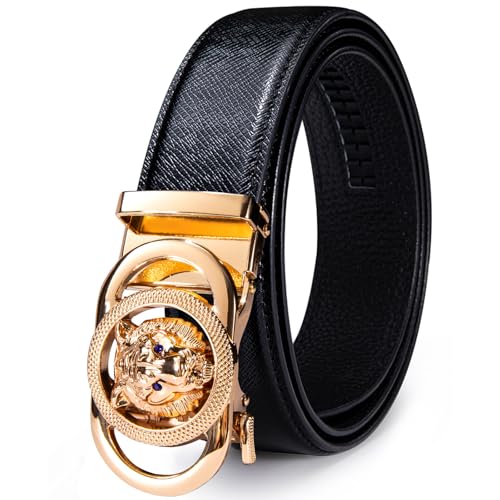 Image of Dubulle Men's Ratchet Belt Gold /Black /Red /Green /Blue /White Automatic Buckle Business Casual Belt Gift - Adjustable Fit