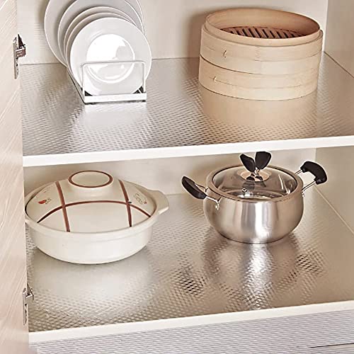 Image of Silver Diamond FOIL Peel and Stick Wallpaper for Kitchen Shelf COUNTERTOPS FURNITURES 200 * 60 cm - 12 SQFT Approx
