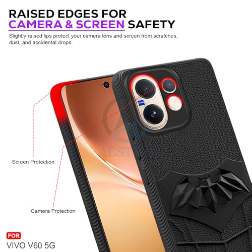 Image of AESTMO Back Cover for Vivo V60 / V60E / T4 Pro 5G | Stylish | Soft Silicone | Shockproof | Camera Lens Protection Back Cover (Black)