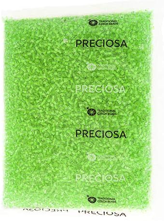 John Bead Czech Glass Seed Bead/Pony Bead 6/0 Crystal Color Lined Neon Green - 500g Bulk Bag by Preciosa (Jablonex)