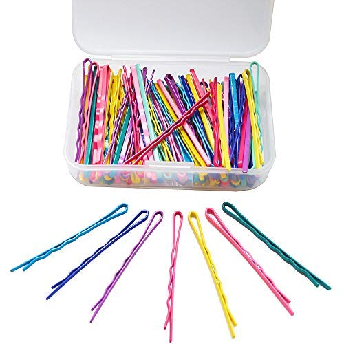 MAXMIKO 100 Pieces Bobby Pins Hair Styling Clips with 1 Storage Box for Girl and Women, 10 Colors