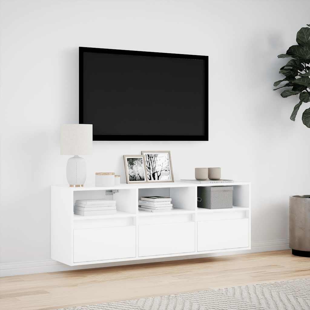 Madera resistente LED RGB para ambiente moderno Blanco 130x31x45 cm
