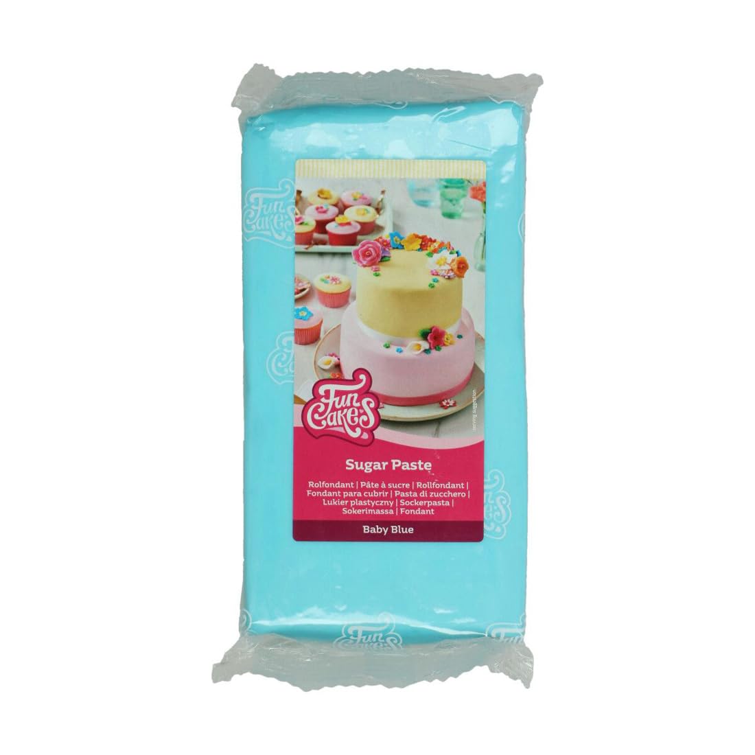 FunCakes Sugar Paste Baby Blue, Easy to Use, Smooth, Flexible, Soft and Pliable, Perfect for Cake Decorating, Halal, Kosher and Gluten Free, 1 kg