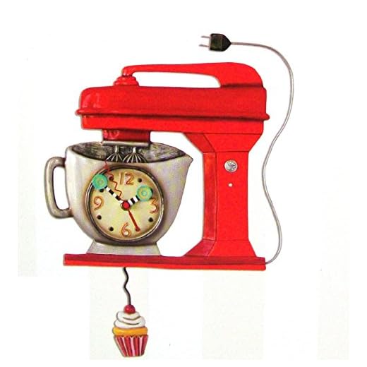 Allen Design Studios "Vintage Mixer Red" Mixer Kitchen Wall Clock