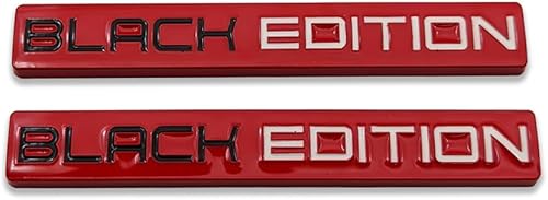 2 calcomanías de repuesto con logotipo de metal cromado, edición negra, emblema de automóvil, 3D, de alta calidad, para carreras deportivas (rojo,