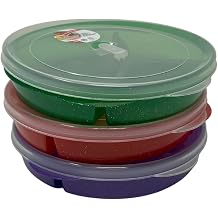 3-Compartment Vent Food Container Assorted Colors - Pack of 6