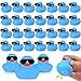 36 Packs Mini Rubber Ducks with Sunglasses Sets Duck Bath Toys Cute Squeaky Rubber Ducks Float Bathtub Duckies for Little One Birthday Party Favors Class Carnival Prizes Car Decor (Blue)