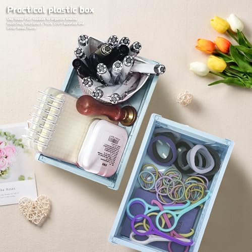 WERJOURU Pacote com 2 mini cestas de plástico dobráveis, caixa de armazenamento dobrável para organi