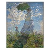 Claude Monet femme avec un parasol Madame Monet et son fils-toile peinture oeuvre photo décoration murale décoration de la maison 8x12in (20x30cm) sans cadre