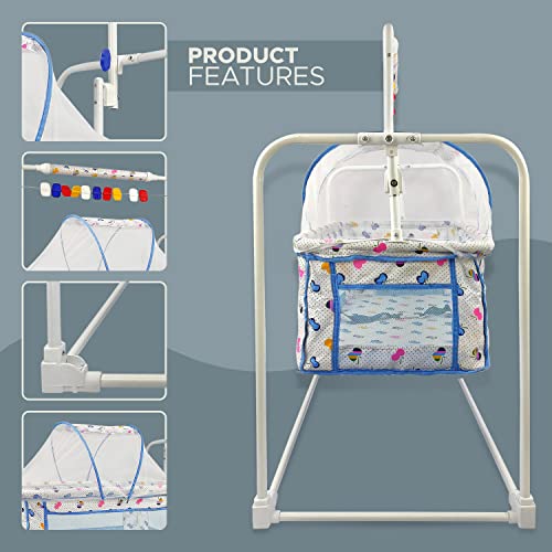 Image of NHR Baby Cradle with Mosquito Protection Net for Comfortable Sleep- Cradle, Baby Jhula, Baby Palna, Hammock, Baby Crib, Baby Cot, Baby Swing for 0 to 2 Years, Sleeping Palna for Babies (Pink)