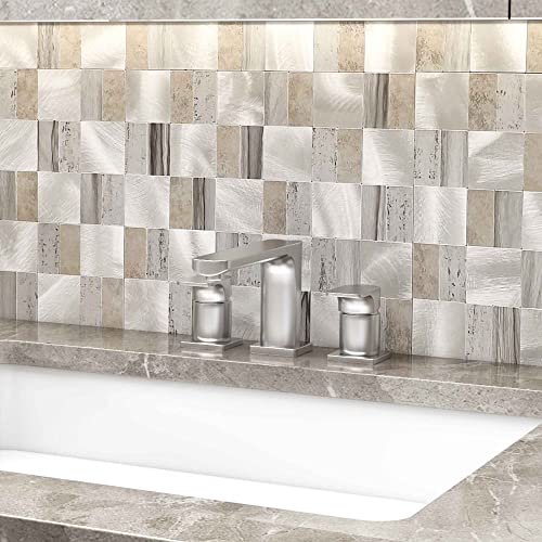 Benice Peel And Stick Backsplash Metal Kitchen Backsplash Tiles,Peel And Stick Wall Tiles Metal Tile Stickers(Rustic Gray 10Sheets) #TOP4