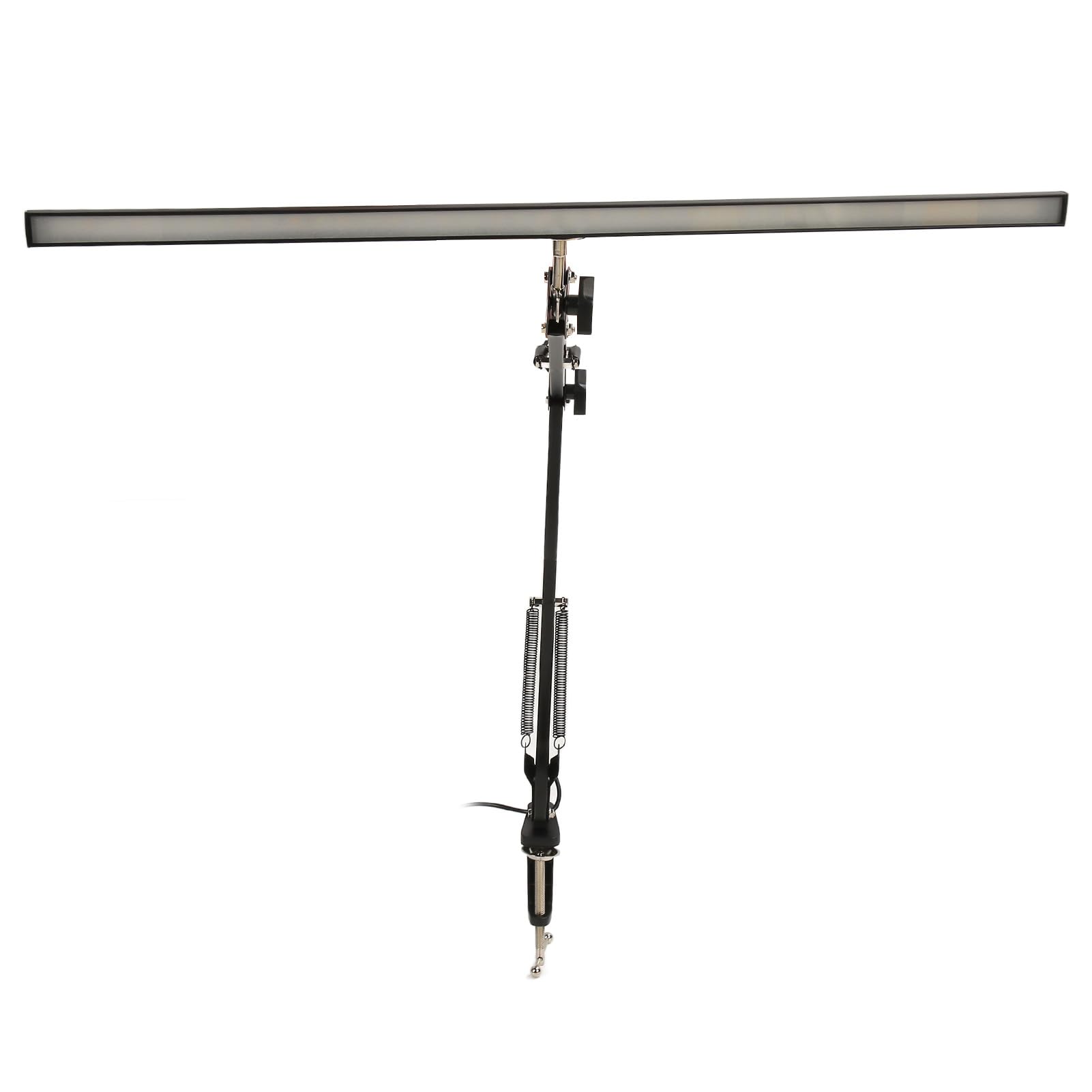 Lampa Biurkowa z Klipsem, ramię Wahadłowe Lampa Biurkowa LED Beauty Składane Ramiona 3 Kolory Regulowane za pomocą Zacisku do Salonu Piękności do Nauki (Czarny zacisk)