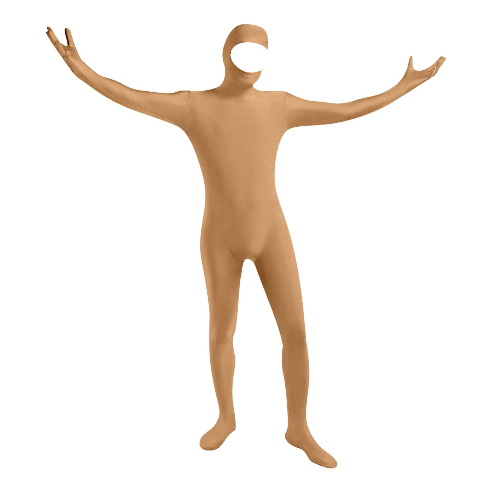Halloween Costumes Adults Women Men Zentai Suit Morph Suit, Full-Body Costume for Role Play & Halloween, Stretchy Orange Bodysuit with Face Opening, Great for Cosplay, Parties, Performances,180CM