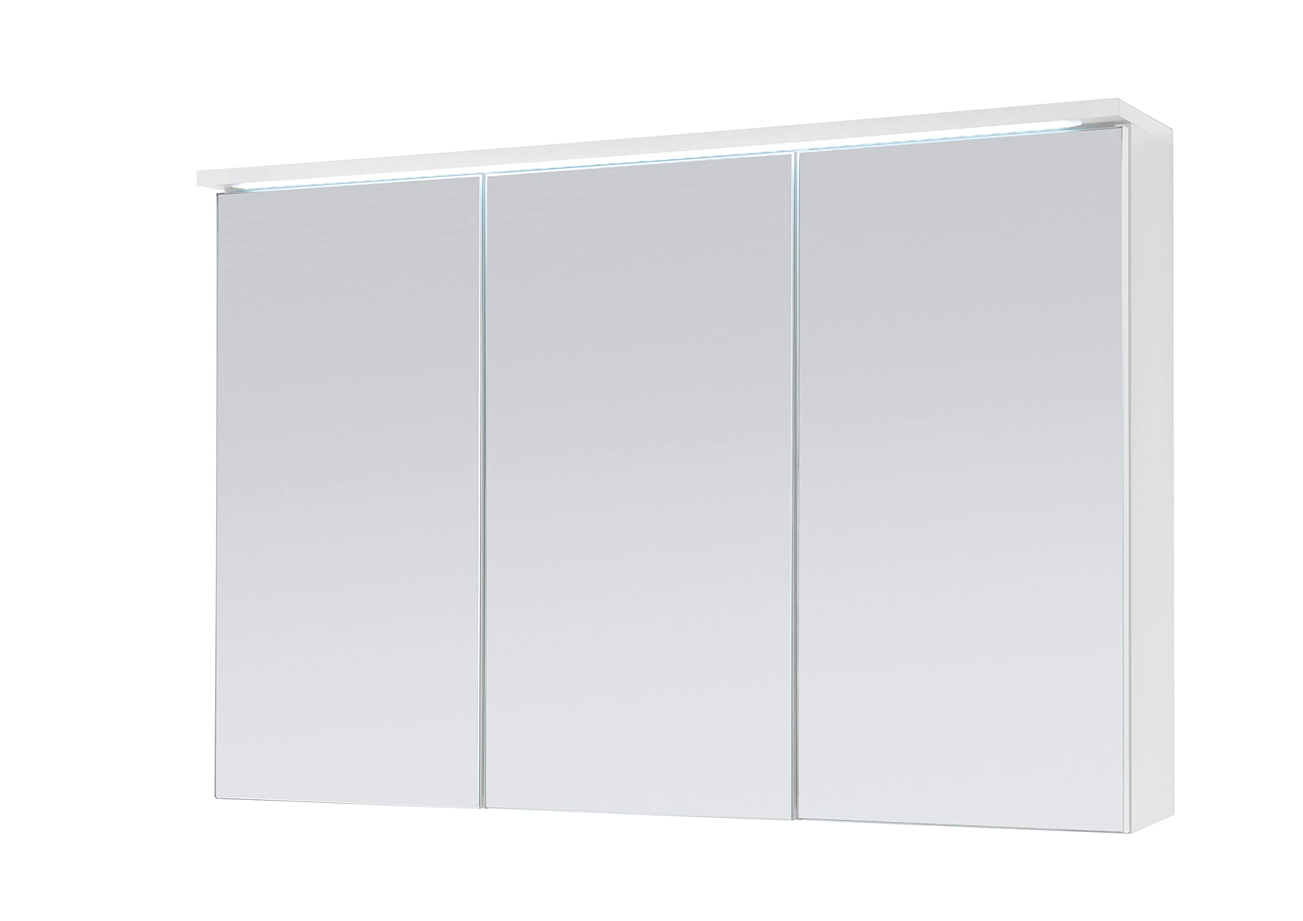 Aileenstore Duo Spiegelschrank Badmöbel mit LED-Beleuchtung, 100 cm, Weiß