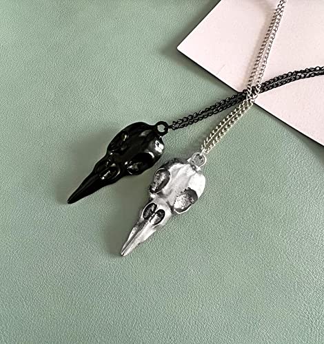 Yooestores82 Punk Metal Crow Skull Necklace. Hip Hop 3D Animal Bird Skull Pendant Necklace, Men Women Vintage Gothic Halloween Jewelry #TOP5