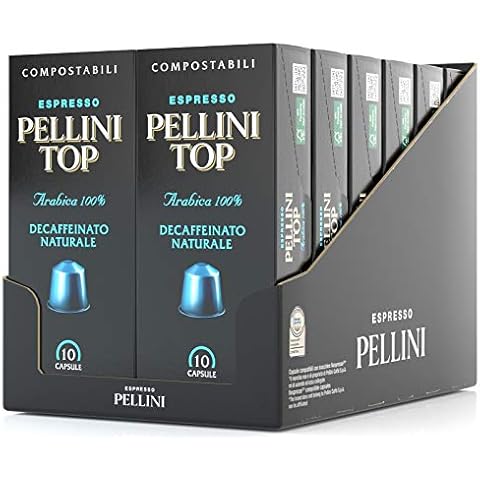 Pellini Caffè Top Arabica 100% Decaffeinated Capsules, Nespresso Compatible, COMPOSTABLE and Self-Protected Capsules (12 Pack of 10 Caps, Total 120 Capsules) Cover