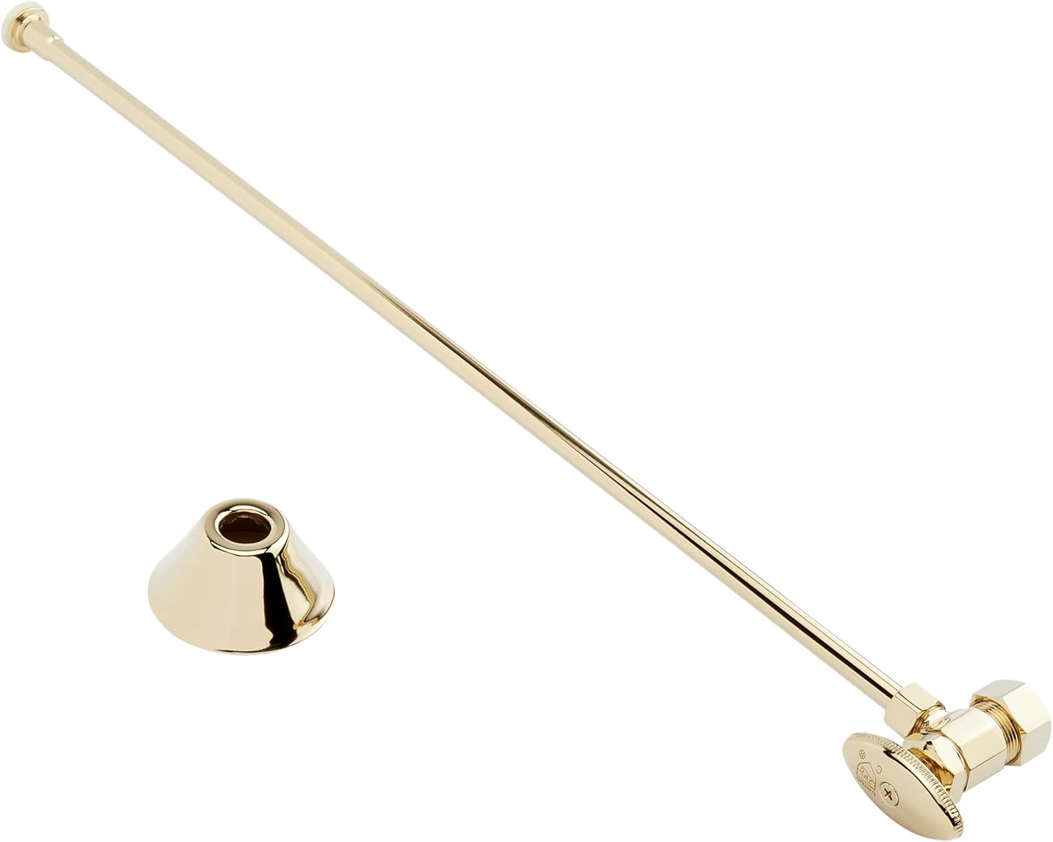 Signature Hardware 948024 Toilet Supply Kit with 5/8" OD X 3/8" OD Angle Stop - Polished Brass