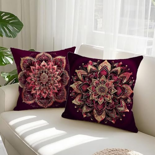 Housse coussin 80x80cm imperméable en velours violet avec zip