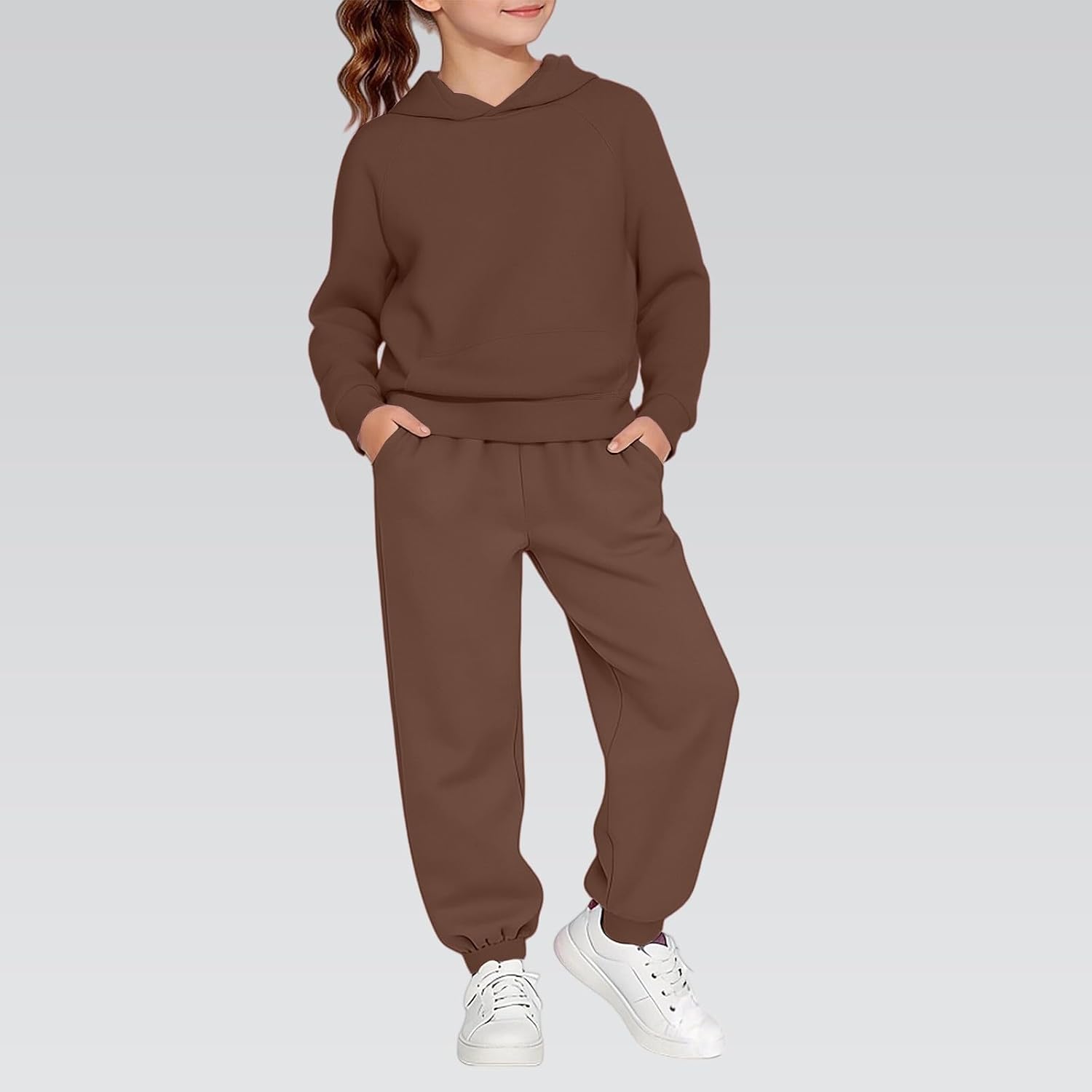 Boys Girls Sweatsuit Hooded Sweatshirt Jogger Sweatpants Tracksuit Long Sleeve Casual Pullover Hoodie Athletic Outfits