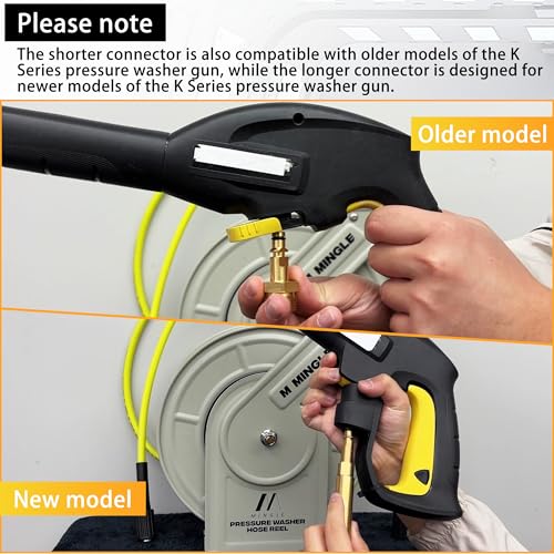 M MINGLE Wandmontierte aufrollbare Hochdruckreiniger-Schlauchtrommel, kompatibel mit Karcher K-Serie (K2-K7), 1/4\ × 18 m, 248 bar(3600 PSI)