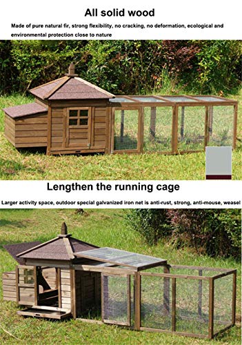 JHKGY Hölzerner Pet House Hühnerstall Rabbit Hutch,Hühnerstall,Ark House Geflügel Run Nistkasten,Garten Hinterhof Pet… – Bild 5