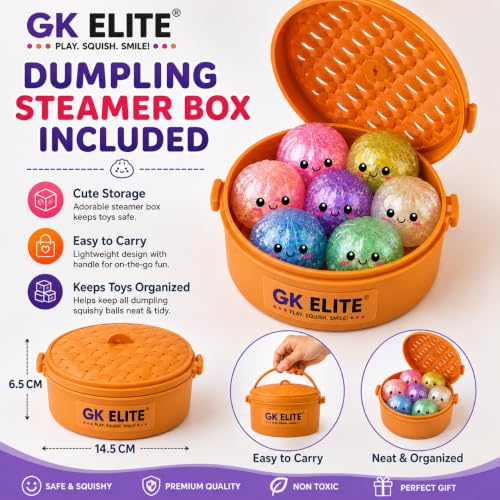 Image of GK ELITE Mystery Dumpling Squishy Blind, Slow Rising Kawaii Dumpling Squishy Toy, Soft Scented Stress Relief Squishies, Surprise Collectible Fidget Toy for Kids & Adults (Pack of-1 , Multi-Color)
