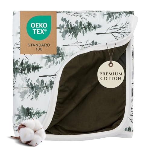 Image of Pobibaby Soft Neutral Baby Blanket - Comfortable Premium Cotton Toddler Quilt, Ideal for Boys and Girls - Perfect Baby Boy, Baby Girl Toddler Blanket - Warm, Soft Baby Blankets (Magical Woods)