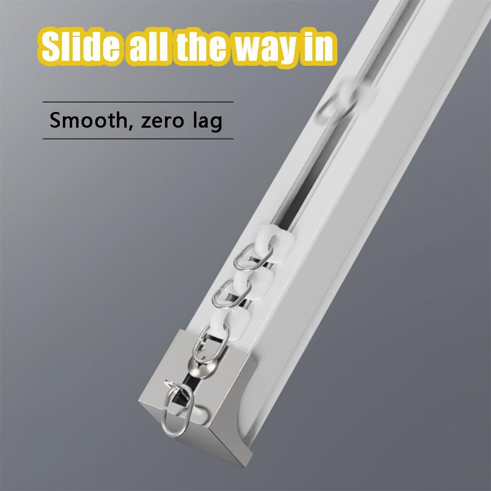 System szyn do zasłon sufitowych 50-406 cm aluminiowe karnisze do montażu na suficie/ścianie cichy rolkowy biały karnisz regulowany 310 cm długości