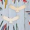 Mini Eagle Shape Wood Bald Eagle Shape Ornaments DIY Craft Ornament for Home Outdoor Decoration 10Pack #2