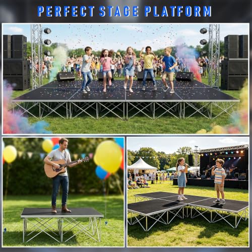 Image of 8x8ft Heavy Duty Portable Stage Platform, 1540 lbs Capacity Modular Stage