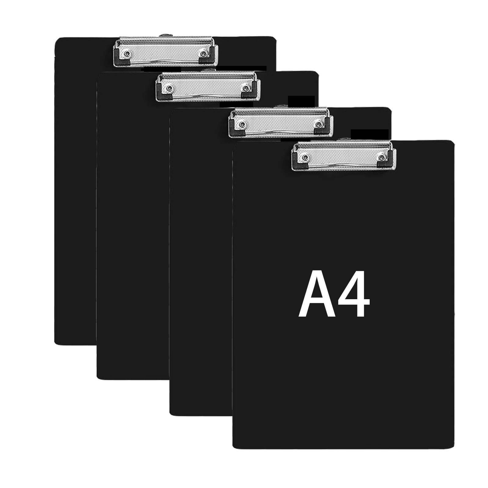 Clipboard Folder A4,4 Pcs Clipboard Folder Plastic Clip Boards Writing Clipboards with Heavy Duty Clips for Office & Classroom Supplies