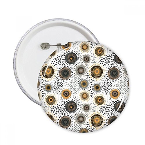 Lot de 5 badges pins ronds fleurs jaunes : décoration cadeau idéal