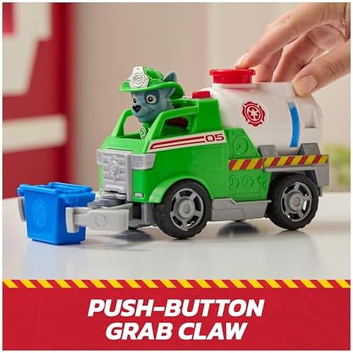 PAW Patrol Fire Rescue: Rocky Rescue Fire Tanker with Action Figure, Grab Claw and Toy Truck, Kids Toys for Boys & Girls Ages 3 and Up - 3