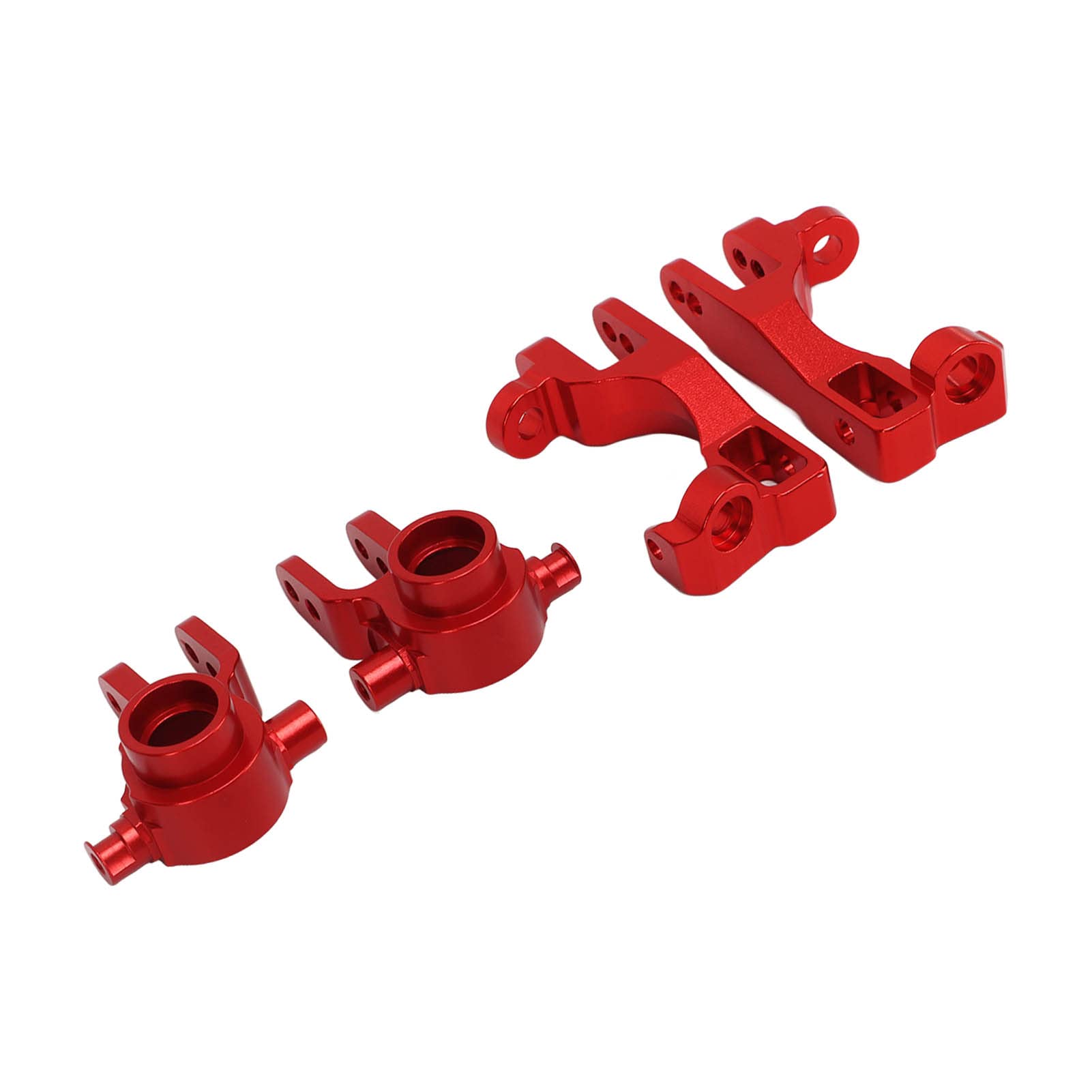 Zestaw kierowniczy RC Zestaw bloków C Części zamienne o wysokiej wytrzymałości ze stopu aluminium do sań Traxxas 1/10 samochodów RC ze śrubami mocującymi, łożyskami i nakrętkami (Czerwony)
