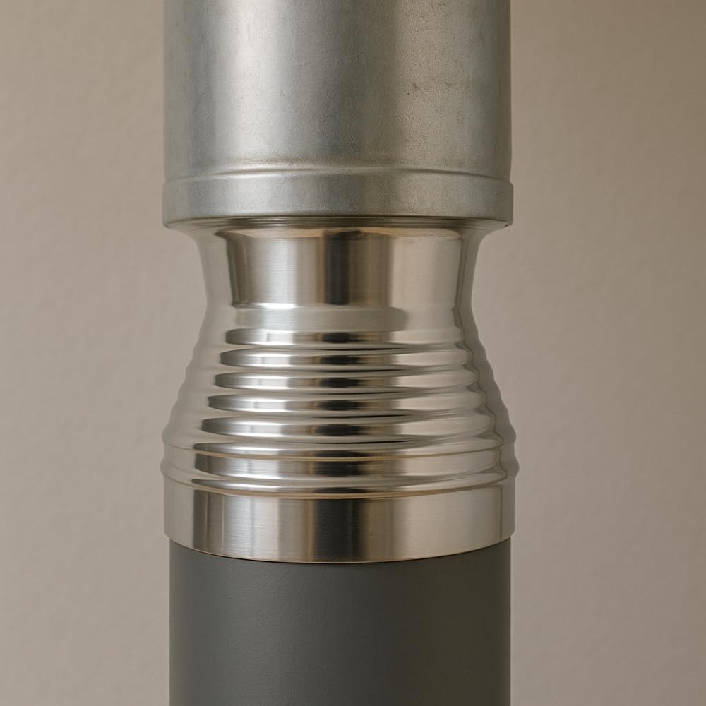 FORTUNATO Aumento-Riduzione per Canna Fumaria, Acciaio Inox BA Lucido 0,5 mm, Montaggio Rapido, Impianto Sicuro e Performante (Ø 200/300 mm)