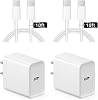 Cargador iPhone 17 16 15 Carga Rápida 10FT - Bloque Cargador USB C 20W | con Cable Tipo C a C Extra Largo de 10FT Compatible con iPhone 17/17 Pro/17 Pro Max/Air/16/16e/15, iPad Pro, iPad Air (Blanco) 1