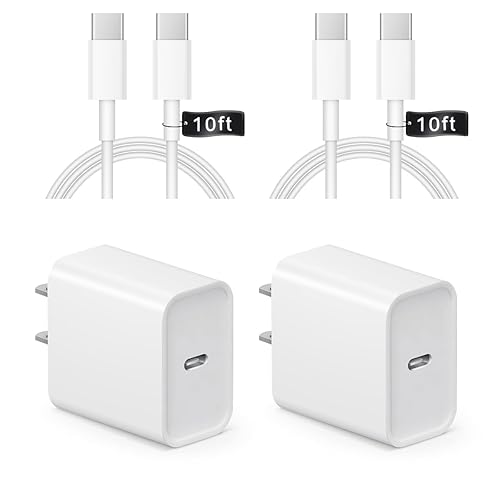 iPhone 17 16 15 Charger Fast Charging 10FT - 20W USB C Charger Block with Type C Cable Compatible with iPhone 17/17 Pro/17 Pro Max/Air/16/16e/15, iPad Pro, Air M3/M2/5/4, 11th/10th（White）