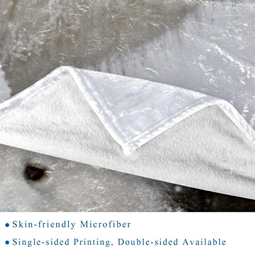 Couvertures chaudes et douces haut de gamme motif chien Samoyède