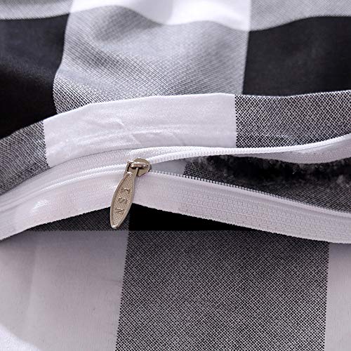 Erosebridal DS30SJJ113FULL Farmhouse Buffalo Checked Bedding Set Black Gray White Plaid Comforter Cover Full,Soft Lightweight Grid Bedspreads, 1 Lattice Duvet Cover thumb #5