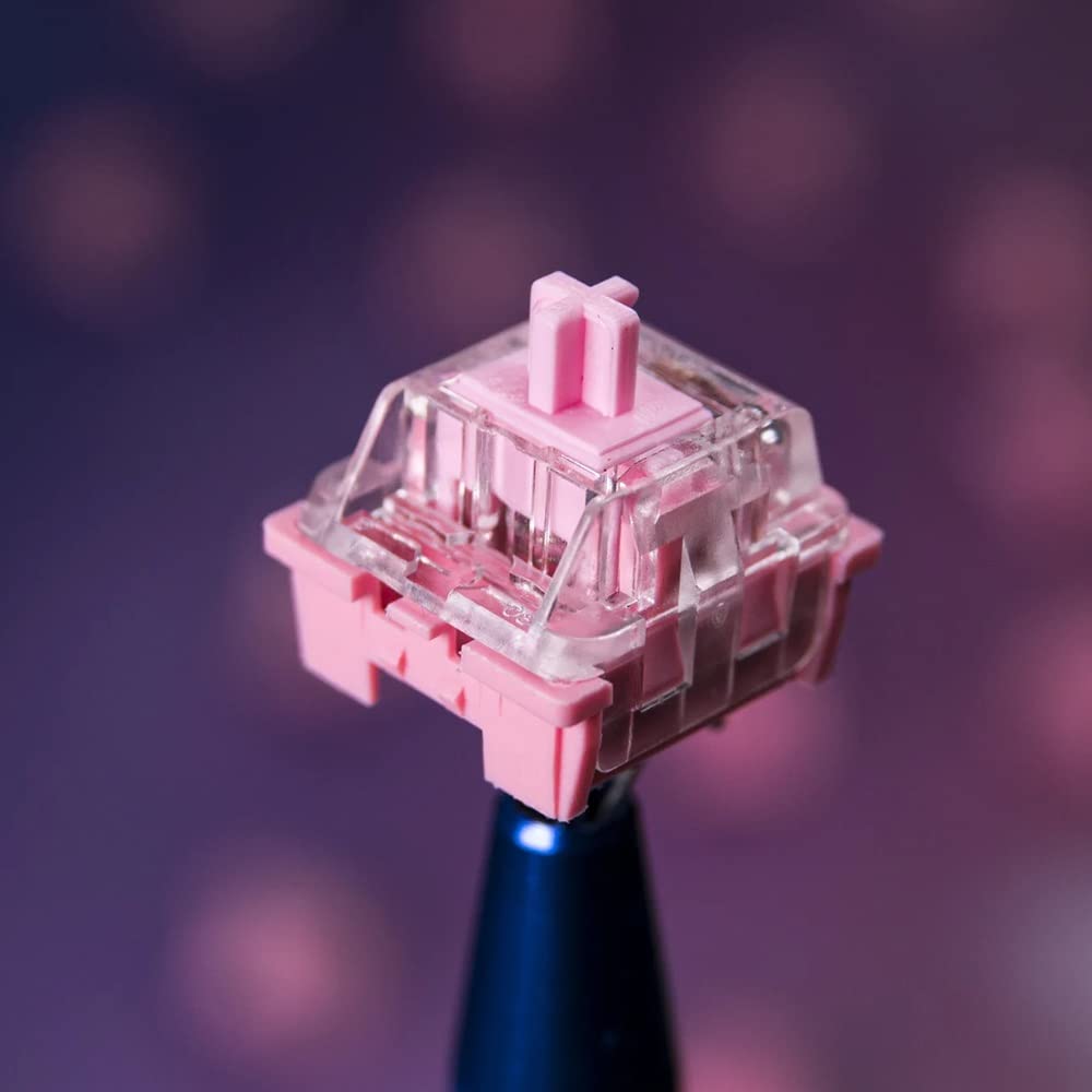 DucKey Interruttore KTT Rosa/Fragola, Switch Lineare Rosa Trasparente A 3 Pin 43g/45g per Tastiera da Gioco Meccanica Personalizzata (Axis Body : 110PCS, Color : Rose)