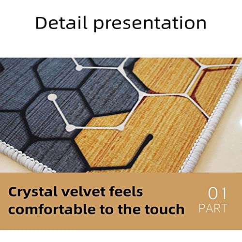 Tapis extérieur géométrique 50x80cm, tapis lavable machine jaune