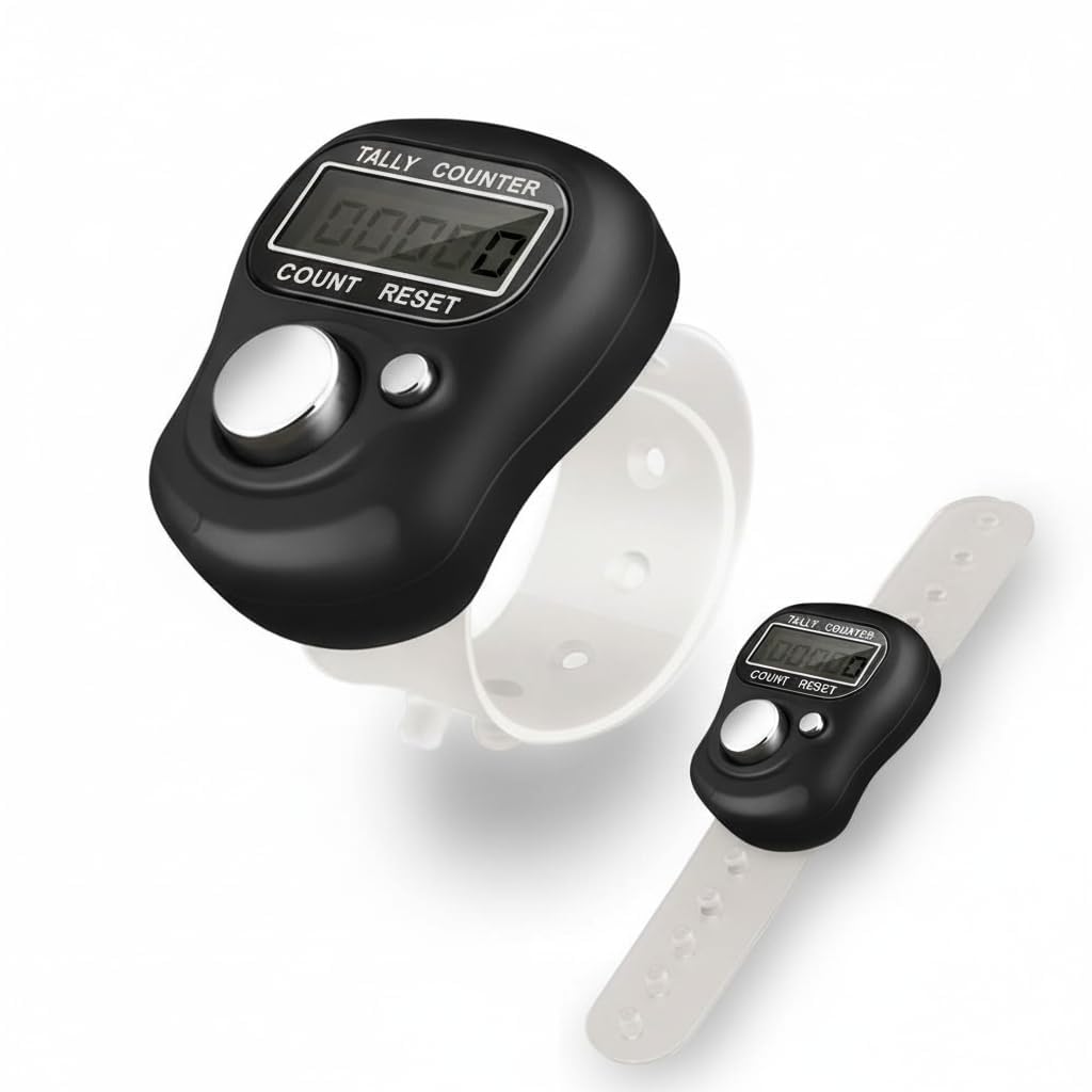 SS Paradise Mini Digital Finger Tally Counter | LED Display | Adjustable Finger Strap | Portable Clicking Counter for Chanting, Sports, Inventory, Knitting & Teaching (Pack of 5 Multicolor)-image-34